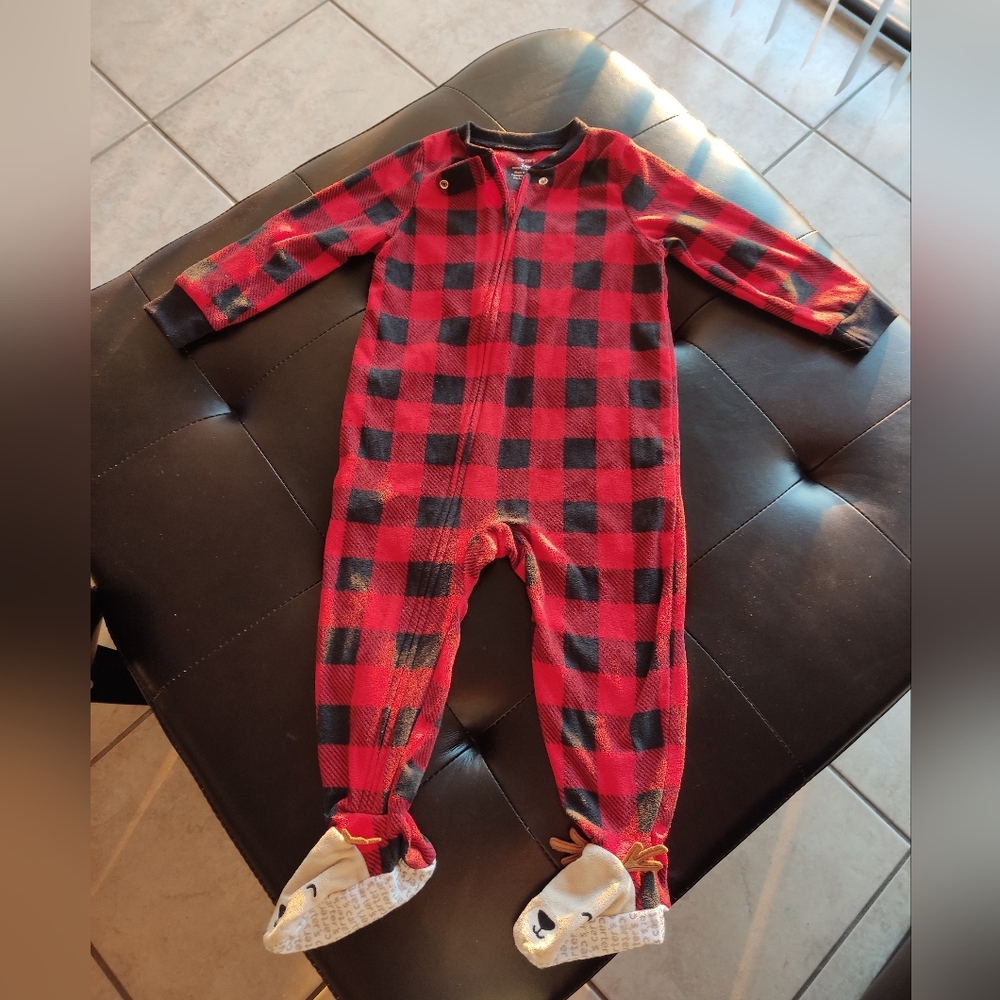 Carter's Plaid Red and Black Kids One Piece Size 24m